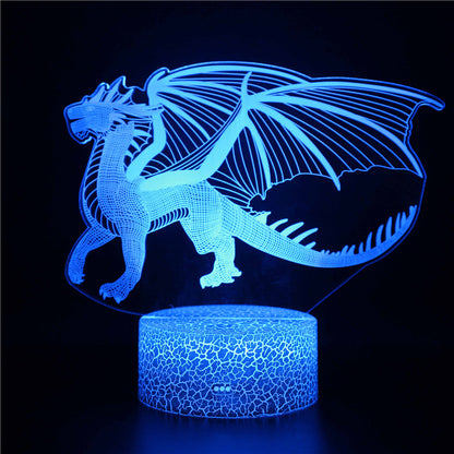 Enchanting Dragon Night Light- Magical 3D Illusion Lamp for Kids