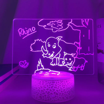 Personalized Rewritable LED Message Board Night Light.