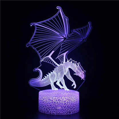 Enchanting Dragon Night Light- Magical 3D Illusion Lamp for Kids