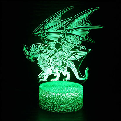 Enchanting Dragon Night Light- Magical 3D Illusion Lamp for Kids