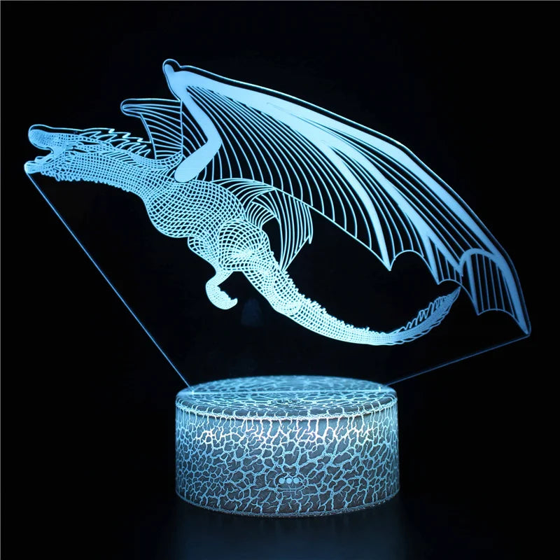 Enchanting Dragon Night Light- Magical 3D Illusion Lamp for Kids