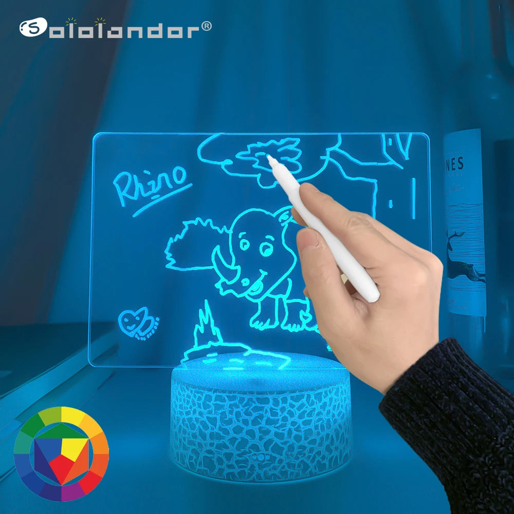 Personalized Rewritable LED Message Board Night Light.