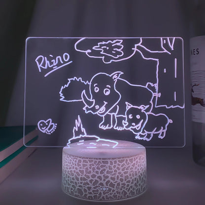 Personalized Rewritable LED Message Board Night Light.