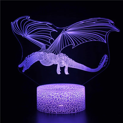 Enchanting Dragon Night Light- Magical 3D Illusion Lamp for Kids