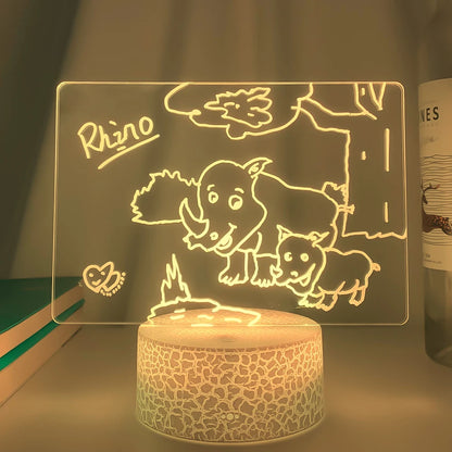 Personalized Rewritable LED Message Board Night Light.