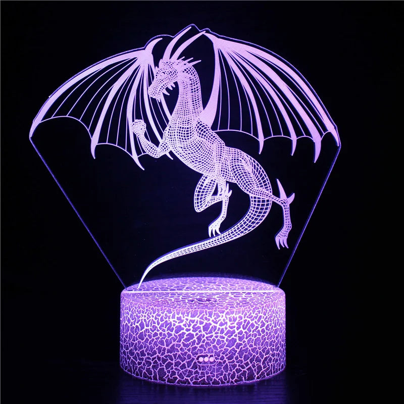 Enchanting Dragon Night Light- Magical 3D Illusion Lamp for Kids