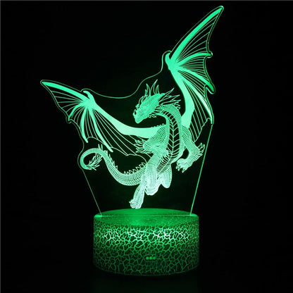 Enchanting Dragon Night Light- Magical 3D Illusion Lamp for Kids