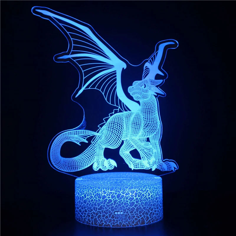 Enchanting Dragon Night Light- Magical 3D Illusion Lamp for Kids