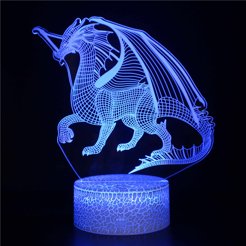 Enchanting Dragon Night Light- Magical 3D Illusion Lamp for Kids