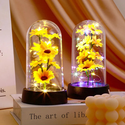 Eternal Life Flower Gold foil rose, Creative gift LED night light