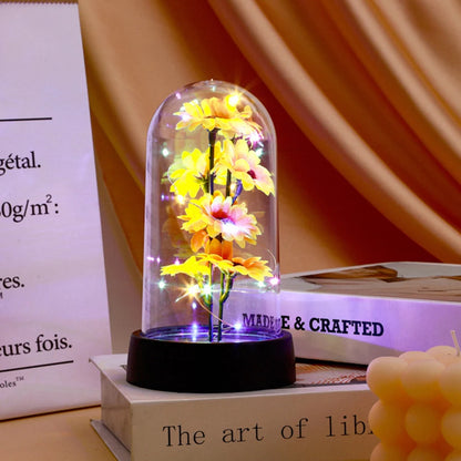 Eternal Life Flower Gold foil rose, Creative gift LED night light