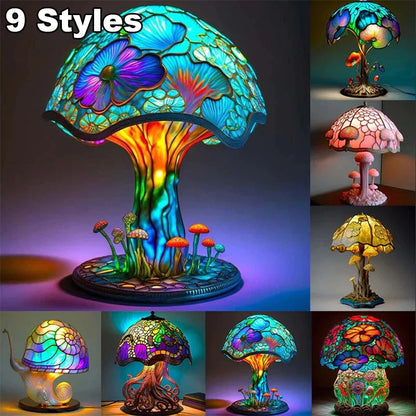 Bedside Flower, Mushroom Retro Table Night Lamp