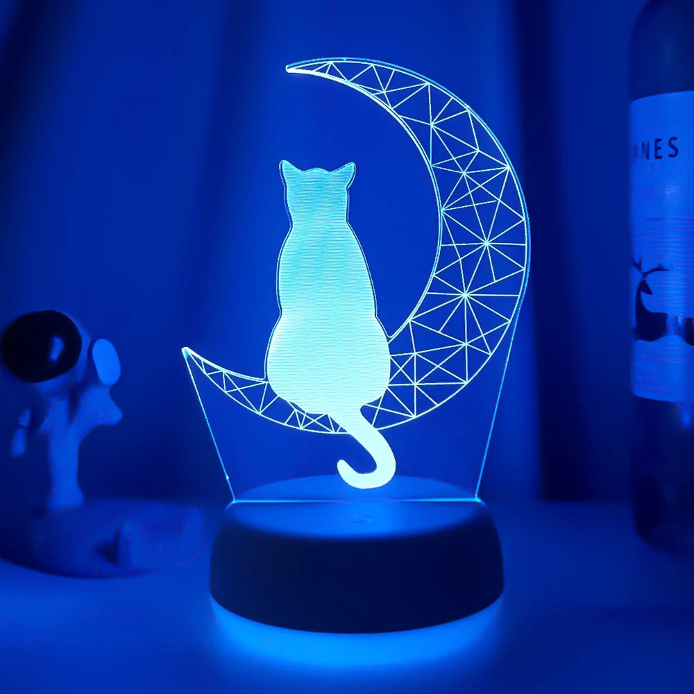 Cat & Moon LED Night Light- Perfect Cat Lover Gift