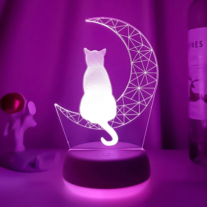 Cat & Moon LED Night Light- Perfect Cat Lover Gift