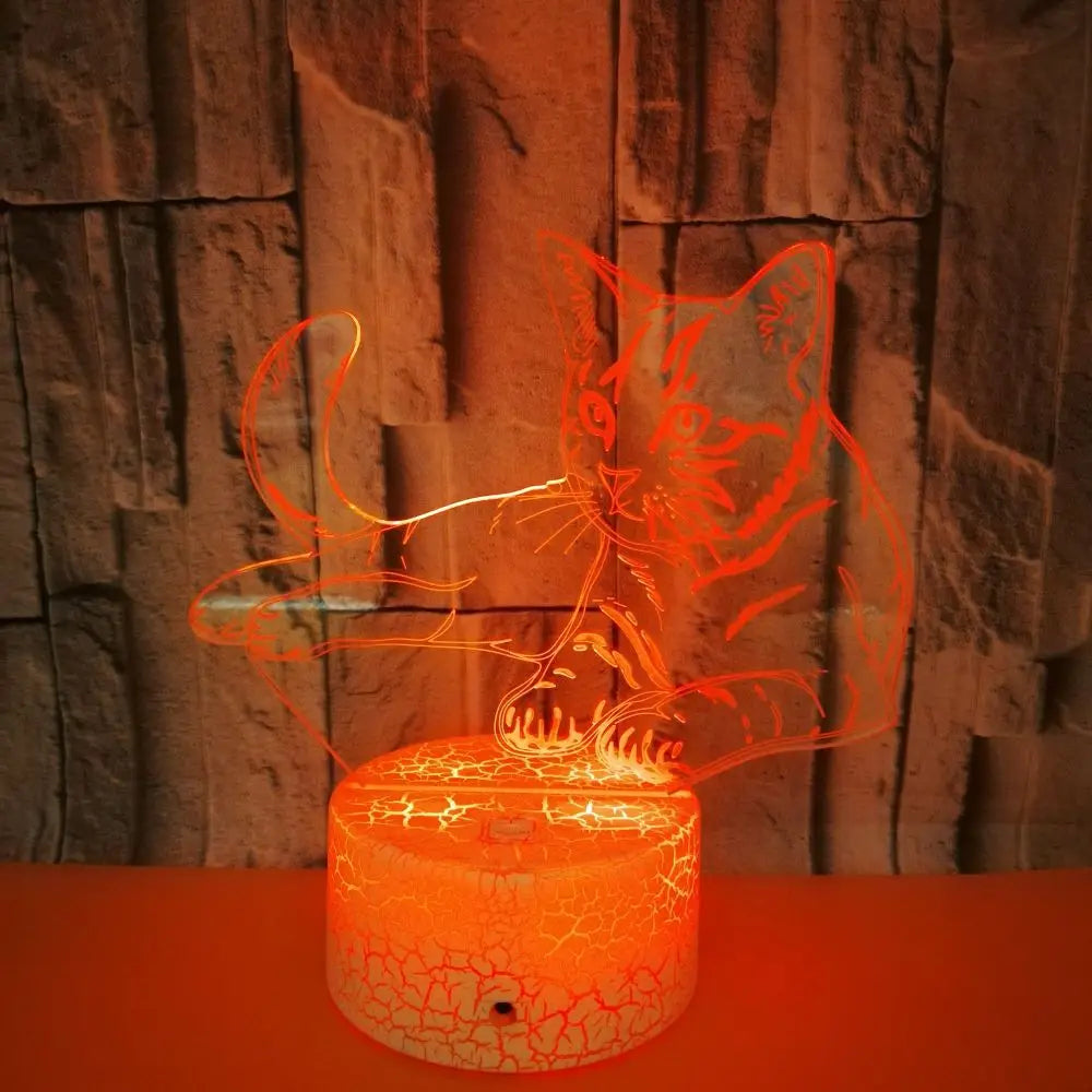 Purrfect Glow- 3D Cat Lover's Lamp for a Cozy, Feline- Inspired Touch