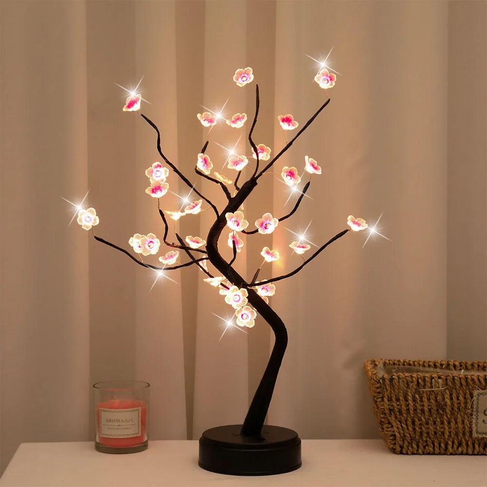 Cherry Blossom LED Tree- Elegant Ambient Light for Moms' Relaxing Corner