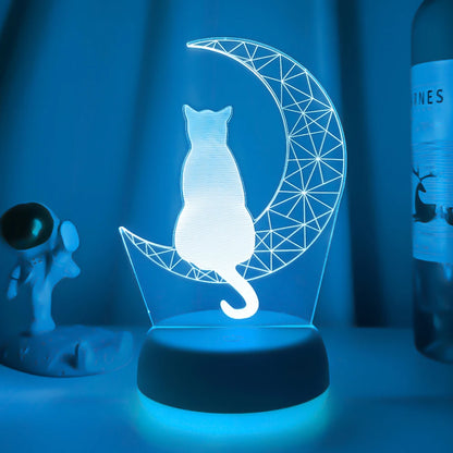 Cat & Moon LED Night Light- Perfect Cat Lover Gift