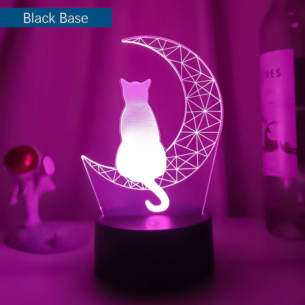 Cat & Moon LED Night Light- Perfect Cat Lover Gift