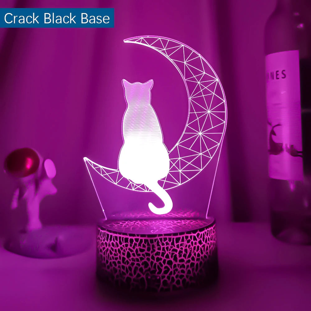 Cat & Moon LED Night Light- Perfect Cat Lover Gift