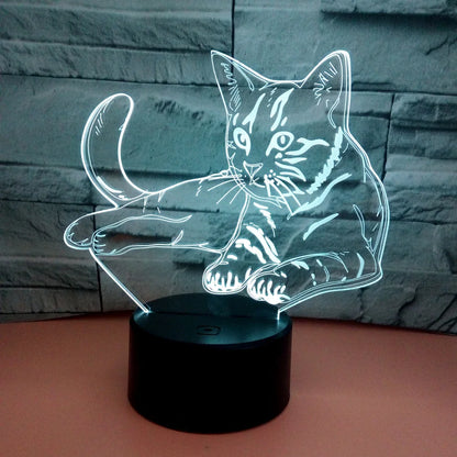 Purrfect Glow- 3D Cat Lover's Lamp for a Cozy, Feline- Inspired Touch