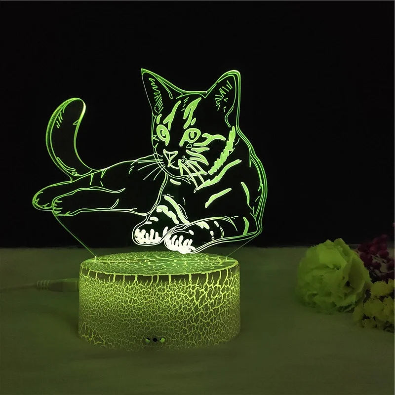 Purrfect Glow- 3D Cat Lover's Lamp for a Cozy, Feline- Inspired Touch