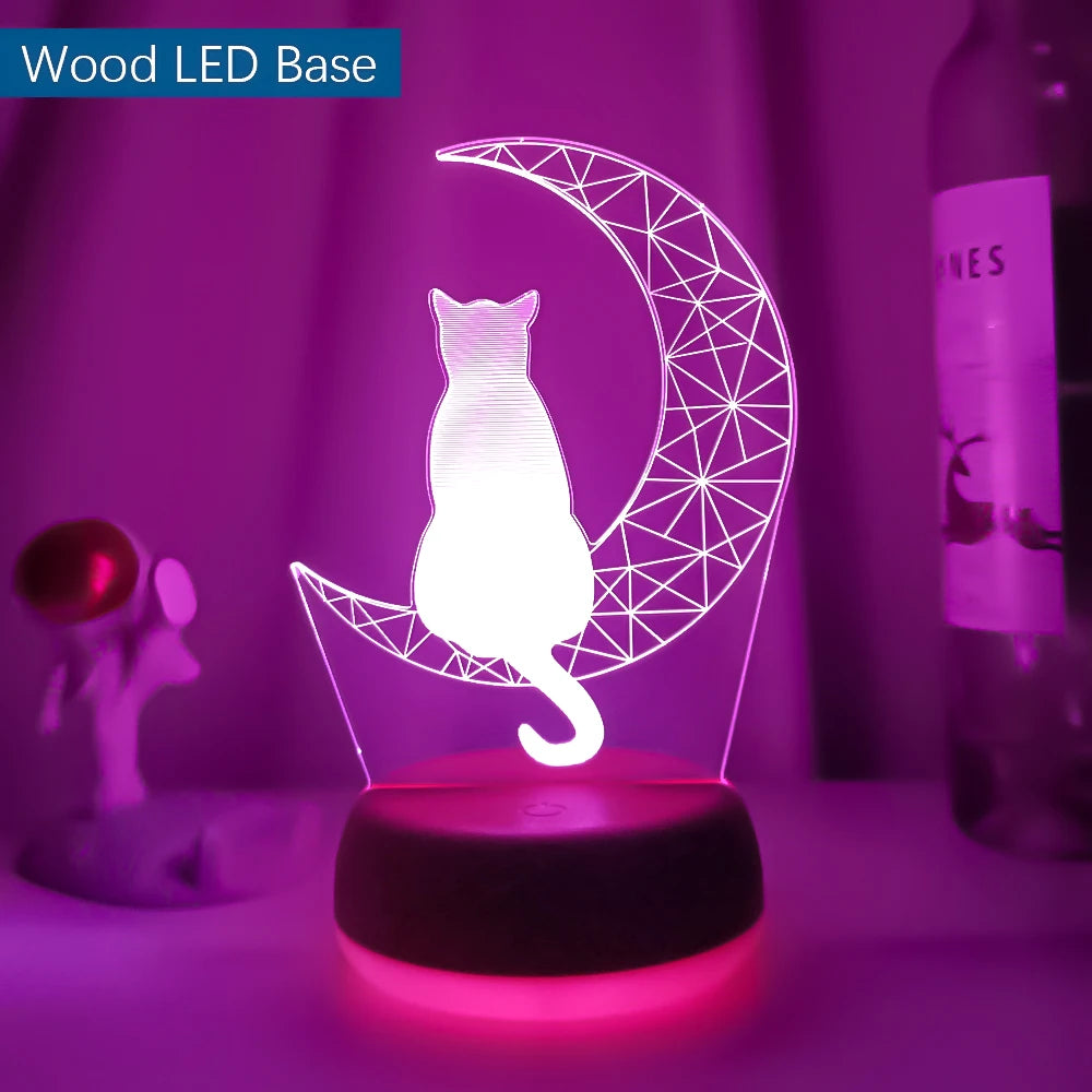 Cat & Moon LED Night Light- Perfect Cat Lover Gift