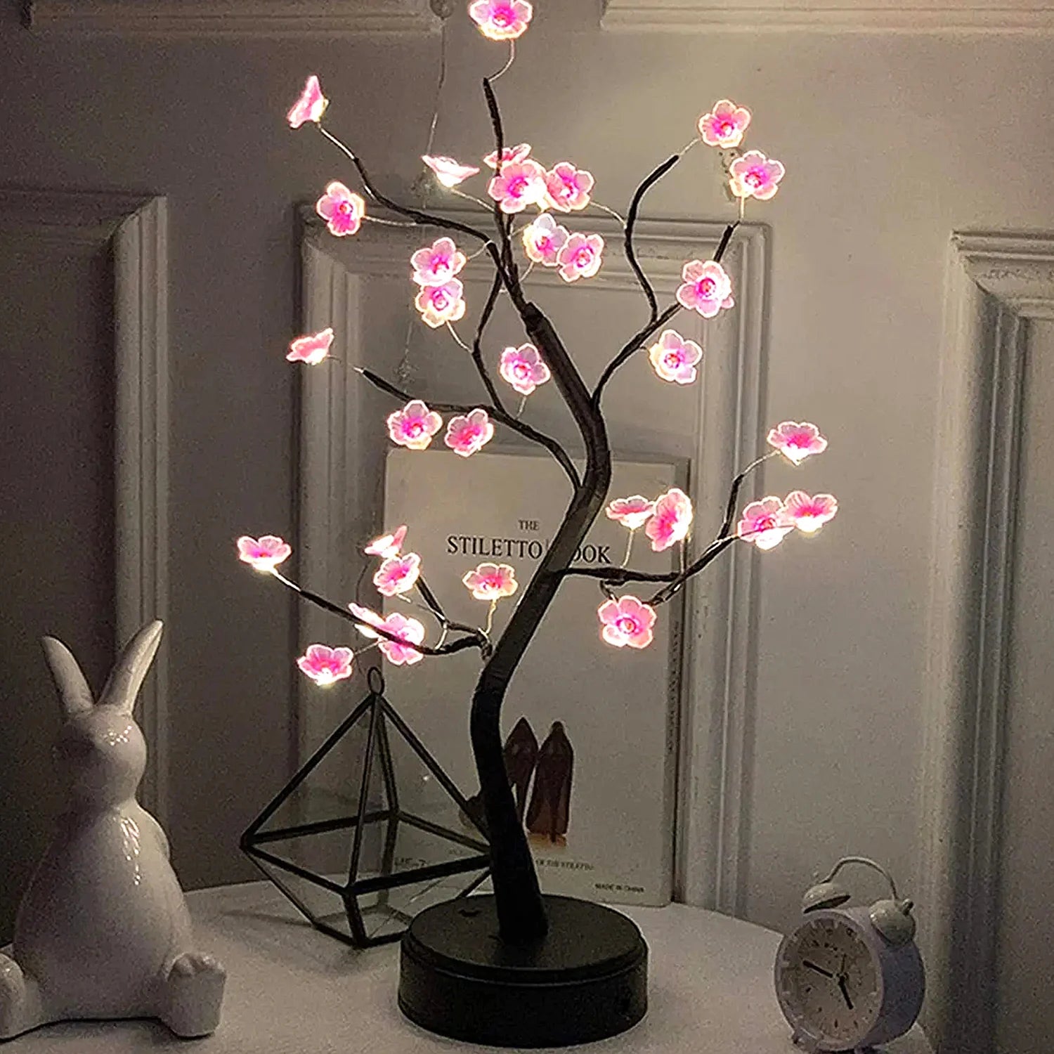 Cherry Blossom LED Tree- Elegant Ambient Light for Moms' Relaxing Corner