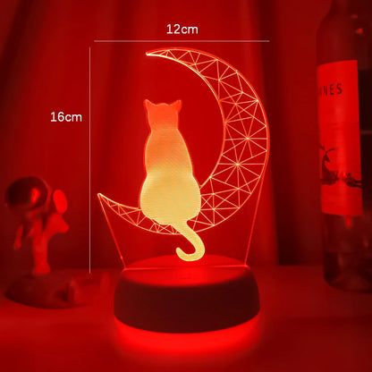 Cat & Moon LED Night Light- Perfect Cat Lover Gift