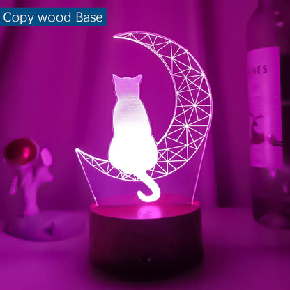 Cat & Moon LED Night Light- Perfect Cat Lover Gift