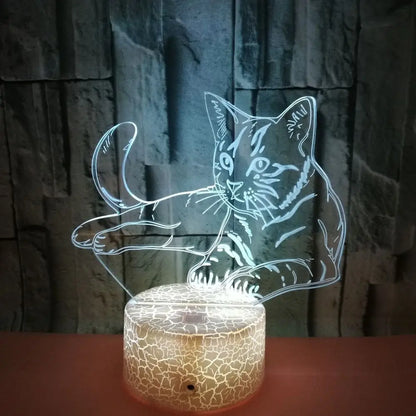 Purrfect Glow- 3D Cat Lover's Lamp for a Cozy, Feline- Inspired Touch